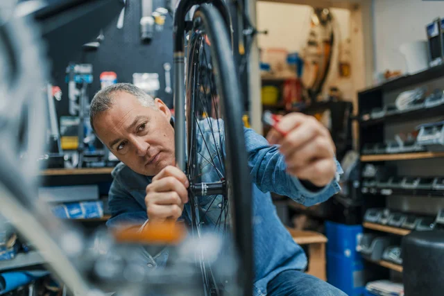 Technical expertise taking care Bicycle Shop